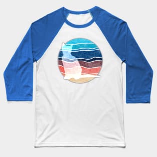 Vintage Beach Cat light Baseball T-Shirt